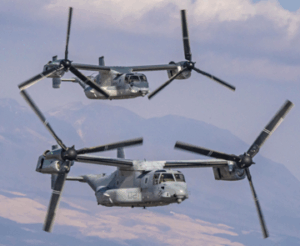 V-22 Ospreys in flight